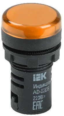 Лампа AD-22DS LED матрица 22мм желтый 230В IEK BLS10-ADDS-230-K05