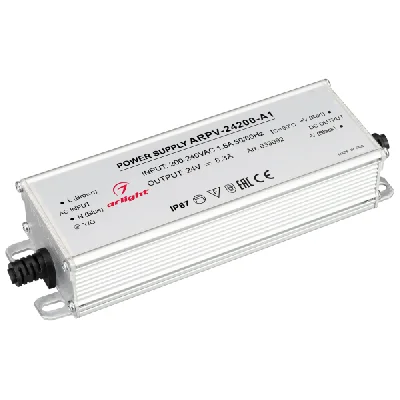 Блок питания ARPV-24200-A1 (24V, 8.3A, 200W) (IP67 металл, 3 года) Arlight 033092