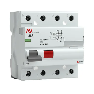 Устройство защитного отключения DV 4P 25А/ 30мА (AC) AVERES EKF rccb-4-25-30-ac-av