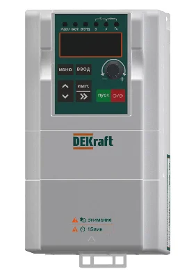 Преобразователь частоты DEKV060-0.75кВт 3 фазы 380В с торм. Модулем Dekraft DEKV060G0R75T4B