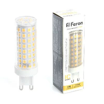 Лампа светодиодная LED 15вт 230в G9 теплый капсульная FERON LB-437 38212