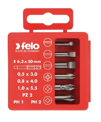 Набор бит SL/PZ/PH Industrial 50 мм в кейсе, 6 шт Felo 03092516