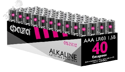 Элементы питания алкалиновые LR03  (AAA) ФАZА Alkaline (40 шт. в упаковке) JazzWay LR03A-P40