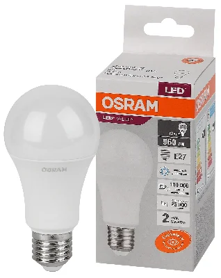 Лампа светодиодная LED 12 Вт E27 6500К 960Лм груша 220 В (замена 100Вт) OSRAM LEDVANCE 4058075579064