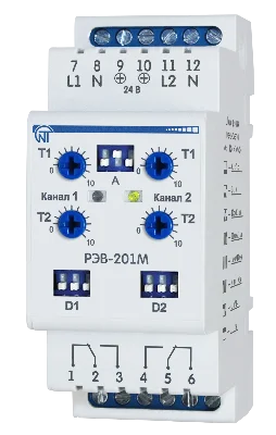Реле времени двухканальное РЭВ-201М 7 программ Новатек-Электро 3425601201