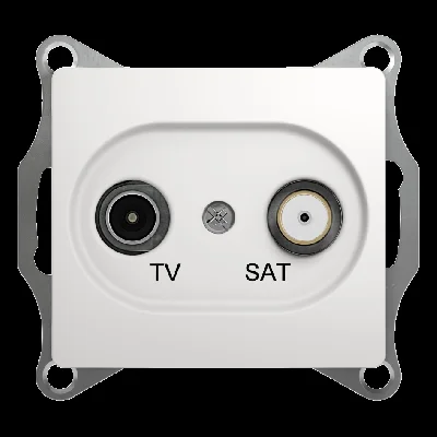 GLOSSA Розетка телевизионная TV-SAT одиночная в рамку 1дБ белая Systeme Electric GSL000197