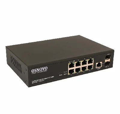 Коммутатор управляемый L2 PoE Gigabit Ethernet на 8 RJ45 PoE + 2 x GE SFP порта SW- 80802/L(150W) OSNOVO SW-80802/L(150W) 00013595