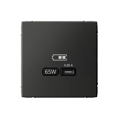 ARTGALLERY USB розетка тип-С 65Вт высокоскор.заряд. QC, PD, механизм, базальт Systeme Electric GAL001427