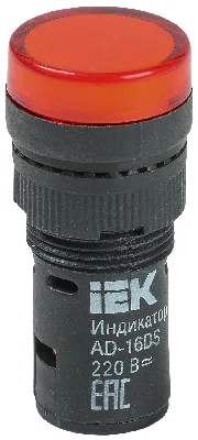 Лампа AD16DS LED матрица d16мм красный 230В AC IEK BLS10-ADDS-230-K04-16