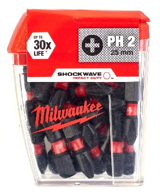 Насадка SHOCKWAVE PH2 25 мм (25шт) Milwaukee 4932430853