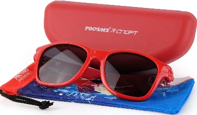 Очки солнцезащитные СПОРТ polarized арт. (красная оправа + красный футляр) РОСОМЗ 18070