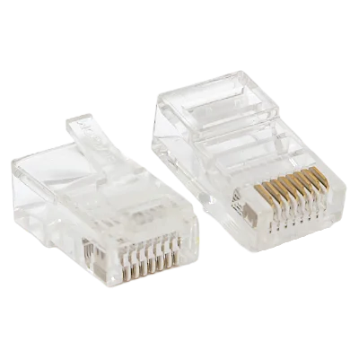 Коннектор RJ-45 TERACOM неэкранированный 8P8C Cat.5E универсальный (упак.10шт) EKF TRC-PLUG-5EUTP-10