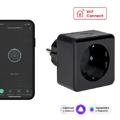 Умная розетка Сonnect PRO Wi-Fi черная EKF RCS-2-WF