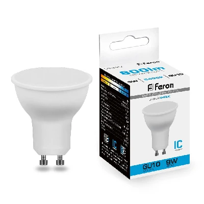 Лампа светодиодная LED 9вт 230в GU10 дневной FERON LB-560 25844